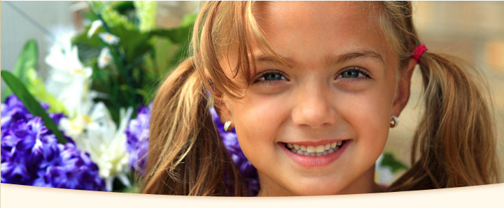 child with flowers